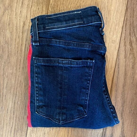 Rag & Bone Igloo Red & Indigo High Rise ‘Maize’ Classic Skinny Fit Jean.Size 28 - Picture 10 of 11